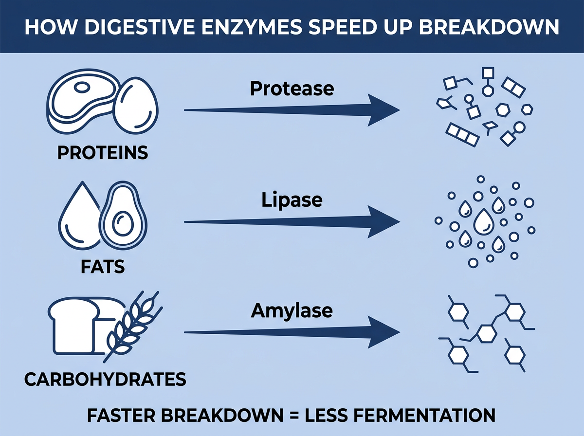 Protease enzyme action